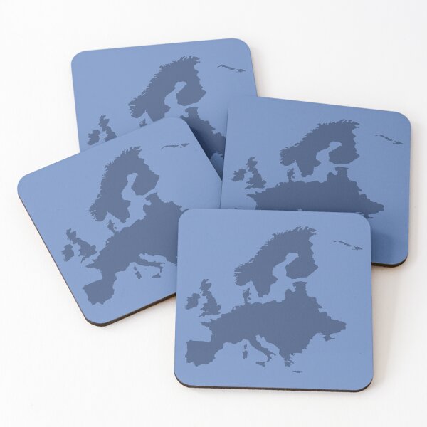 Item preview, Europe Dark Blue Map on Light Blue Background designed and sold by LOUBNEY.