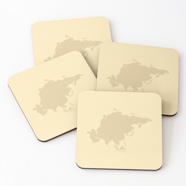 Item preview, Asia Dark Beige Map on Light Beige Background designed and sold by LOUBNEY.