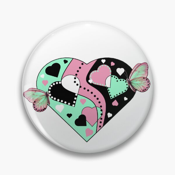 Item preview, Hearts - Pink and Green Hearts and Butterflies - Love Image designed and sold by ABG Inspirational Art.