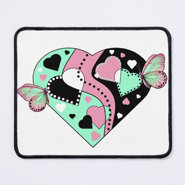 Item preview, Hearts - Pink and Green Hearts and Butterflies - Love Image designed and sold by ABG Inspirational Art.