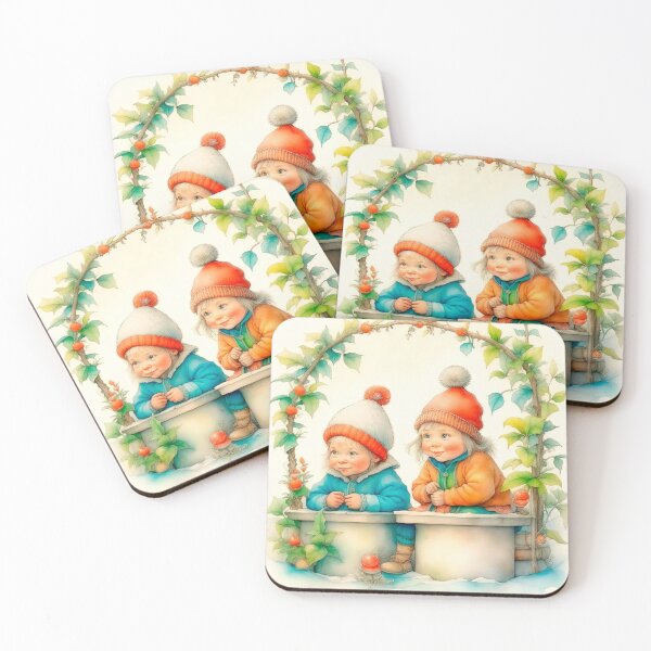 Item preview, Christmas Vintage Design In Scandinavian Style With Two Children designed and sold by LanaGustavsson.