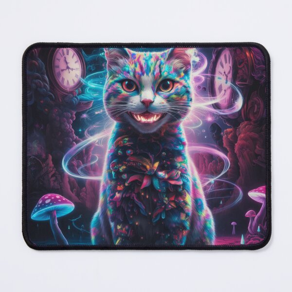 Item preview, Psychedelic cat with mushrooms and vortices designed and sold by FusiTink.