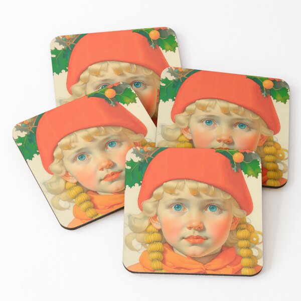 Item preview, Christmas Vintage Design In Scandinavian Style A Little Girl In The Winter Forest designed and sold by LanaGustavsson.