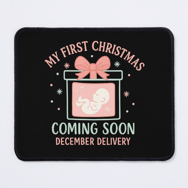 Item preview, My First Christmas Coming Soon – Cute Pregnancy Announcement Shirt for December Delivery Moms-to-Be designed and sold by AddictiveDesign.