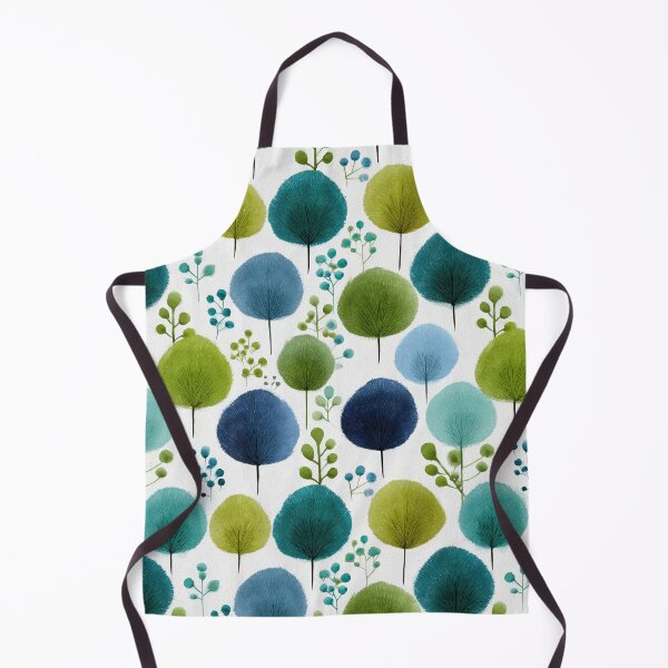 Item preview, Estampado botánico minimalista verde y azul verdoso designed and sold by kitty bern-studio.