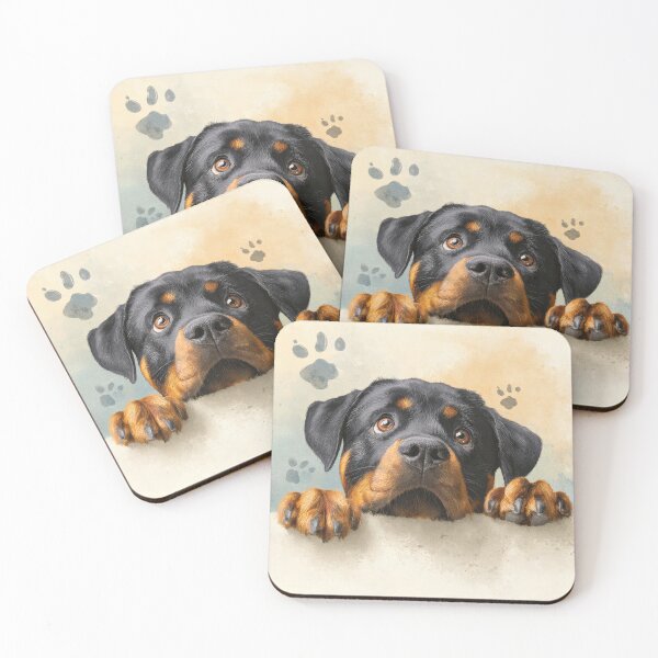 Item preview, Curious Rottweiler Peeking over Wall 02 designed and sold by Elisabeth Lucas.
