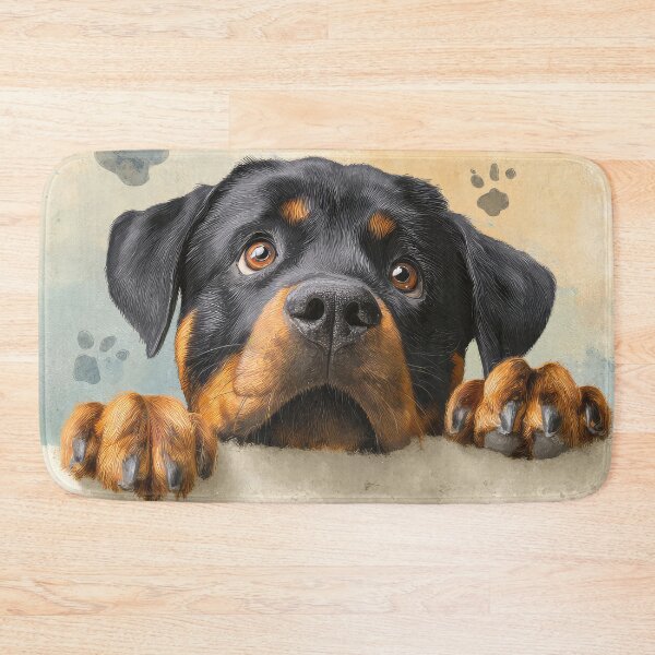 Item preview, Curious Rottweiler Peeking over Wall 02 designed and sold by Elisabeth Lucas.