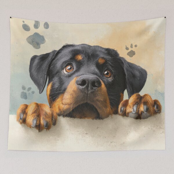 Item preview, Curious Rottweiler Peeking over Wall 02 designed and sold by Elisabeth Lucas.