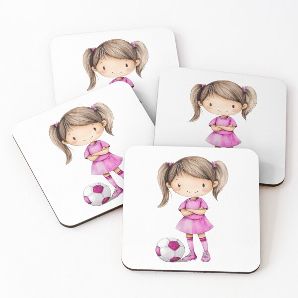 Item preview, Pink football stickers, T-shirt with an image of a girl soccer player with a ball, kids’ football, sports designed and sold by AlinaMalina24.