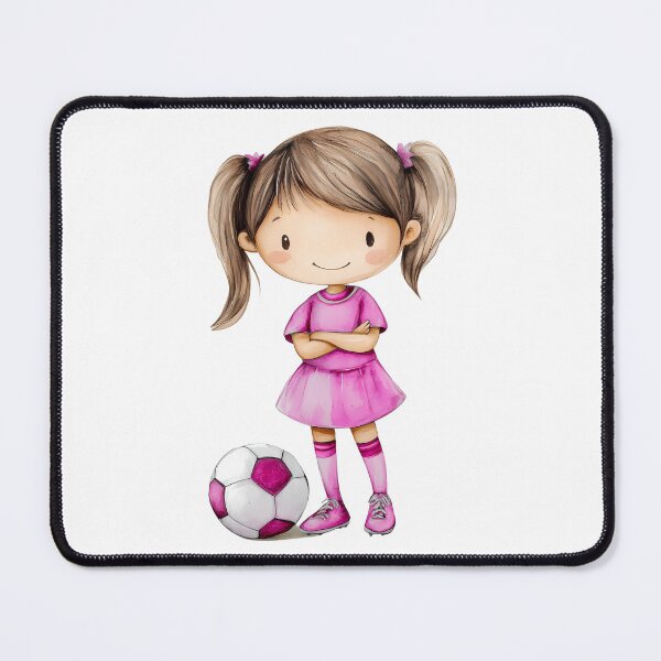 Item preview, Pink football stickers, T-shirt with an image of a girl soccer player with a ball, kids’ football, sports designed and sold by AlinaMalina24.