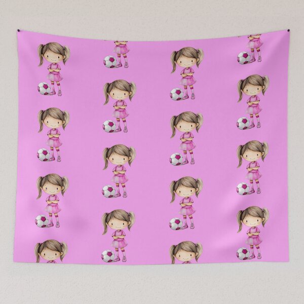 Item preview, Pink football stickers, T-shirt with an image of a girl soccer player with a ball, kids’ football, sports designed and sold by AlinaMalina24.
