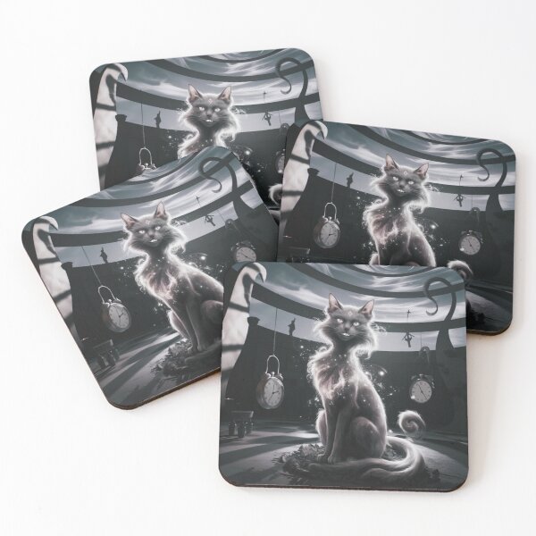 Item preview, Spectral Cat — Moonlight and Suspenseful Clocks designed and sold by FusiTink.
