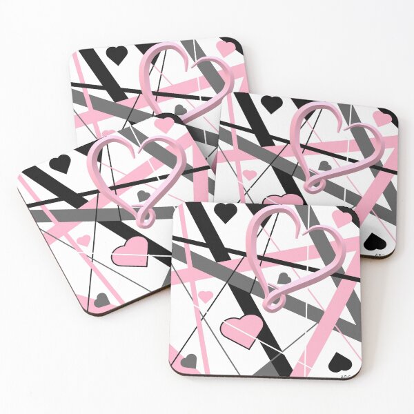 Item preview, Queen of Hearts - Pink Grey Black White Dynamic Abstract designed and sold by ABG Inspirational Art.