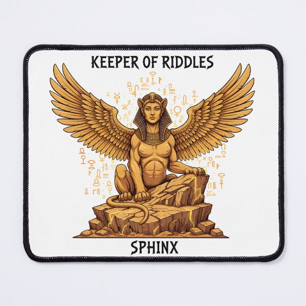 Item preview, Sphinx Keeper of Riddles Egyptian Greek Mythological Creature designed and sold by NeonPantheon.