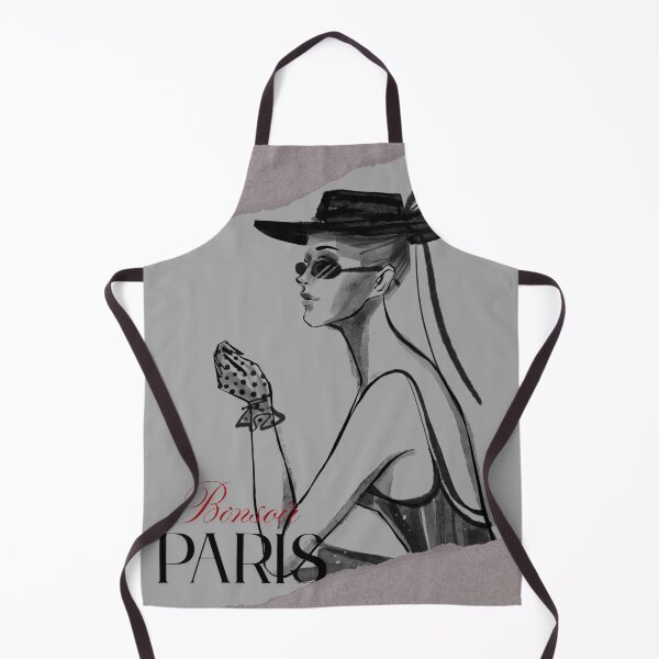 Item preview, Bonjour Paris Elegant Woman Painting with Torn Paper Effect designed and sold by LOUBNEY.