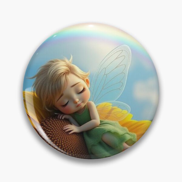 Item preview, Sleeping Fairy on a Sunflower Under a Rainbow designed and sold by Jeff's Good Mojo Dojo.