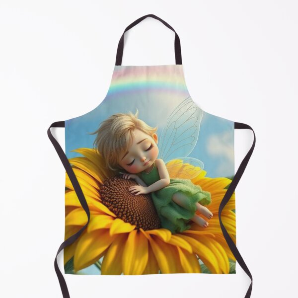 Item preview, Sleeping Fairy on a Sunflower Under a Rainbow designed and sold by Jeff's Good Mojo Dojo.