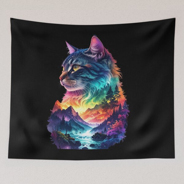 Item preview, Mystical Cat Silhouette T-shirt,Tee designed and sold by Alicjareign.