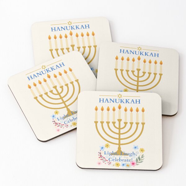 Item preview, Light, Laugh, Celebrate – Hanukkah Menorah Art – Festival of Lights Jewish Holiday Design designed and sold by SimplyForm.