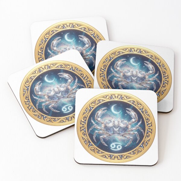 Item preview, Celestial Cancer Zodiac - Crystal Lunar Crab & Gold Moon Nebula designed and sold by MonaRose_Art.