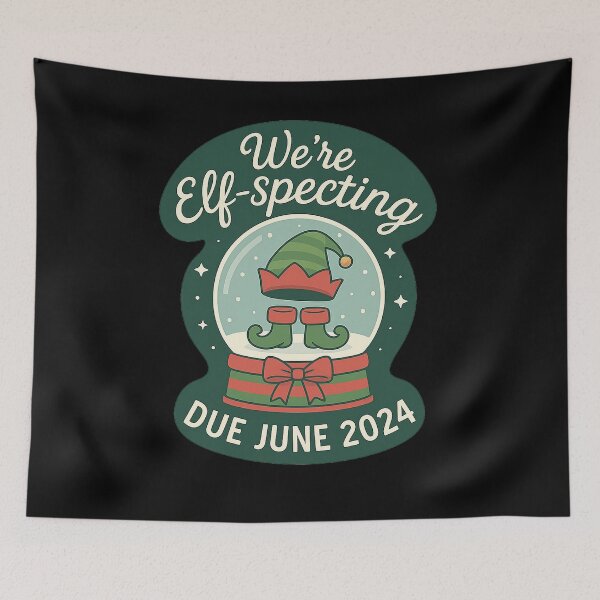 Item preview, We’re Elf-specting – Funny Christmas Pregnancy Announcement Shirt for Expecting Parents Due June 2024 designed and sold by AddictiveDesign.