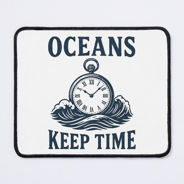 Item preview, Oceans Keep Time – Vintage Nautical Clock and Wave Design. designed and sold by The-T-In-Retro.