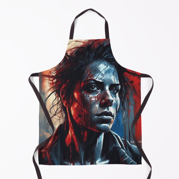 Item preview, Intense Digital Portrait of Woman in Blue and Red designed and sold by KOVALSKI-ART.