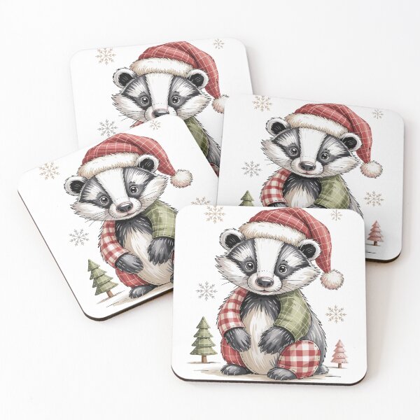 Item preview, Christmas Badger in Patchwork style designed and sold by JessArty ⭐⭐⭐⭐⭐.