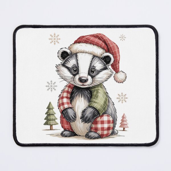 Item preview, Christmas Badger in Patchwork style designed and sold by JessArty ⭐⭐⭐⭐⭐.