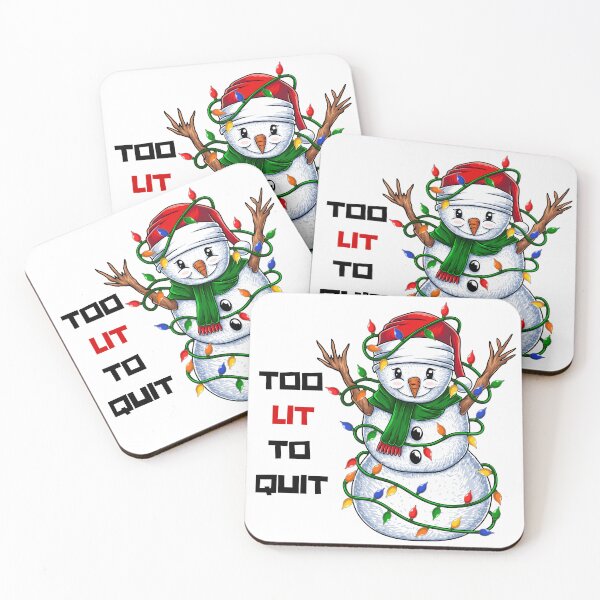 Item preview, Too lit to quit Christmas Snowman designed and sold by BlesstB.