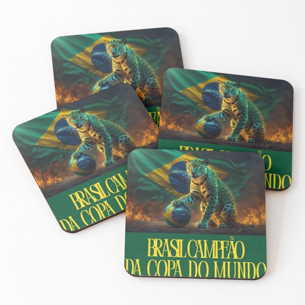 Item preview, Brasil Campeão da Copa do Mundo – Fiery Jaguar World Cup Art designed and sold by Mikhail Lovelace.