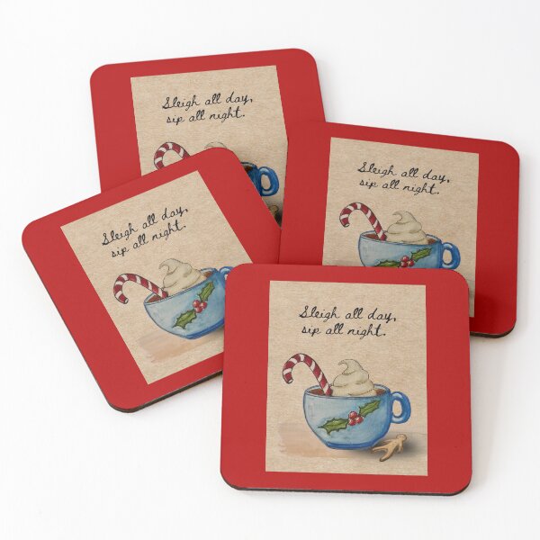 Item preview, Sleigh all day hot cocoa print  designed and sold by The Baroque Brush.