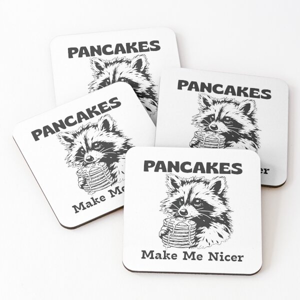 Item preview, Funny Retro Pancakes Make Me Nicer Raccoon Meme Animal Humor designed and sold by Guess4best.