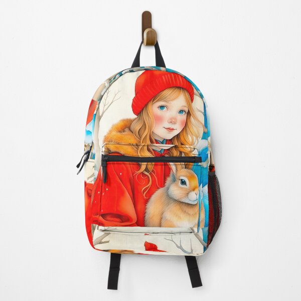 Item preview, Christmas Vintage Design In Scandinavian Style Girl With Rabbit designed and sold by LanaGustavsson.