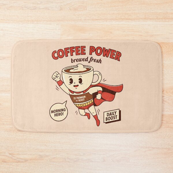 Item preview, Coffee Power Brewed Fresh - Vintage Morning Hero Mascot designed and sold by AwesomeBeyondLimits.