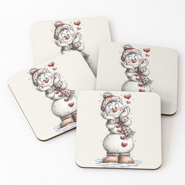 Item preview, Lovestruck Snowman with Heart Buttons and Scarf designed and sold by QuietBloom80.