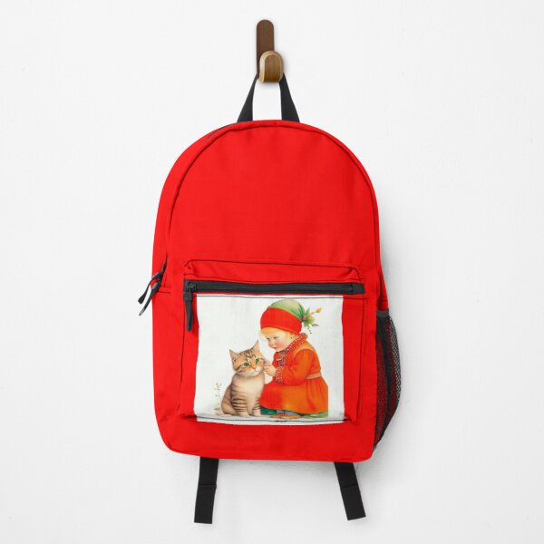 Item preview, Christmas Vintage Design In Scandinavian Style Little Girl With Kitten designed and sold by LanaGustavsson.