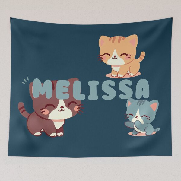 Item preview, Cute Cats and Name Melissa – Kawaii Personalized Design designed and sold by karolinahinc.