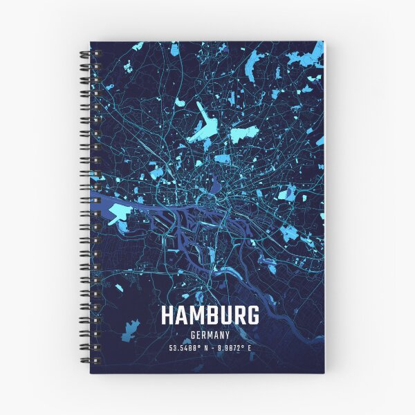 Item preview, Hamburg Midnight City Map designed and sold by HomeLivingCo.