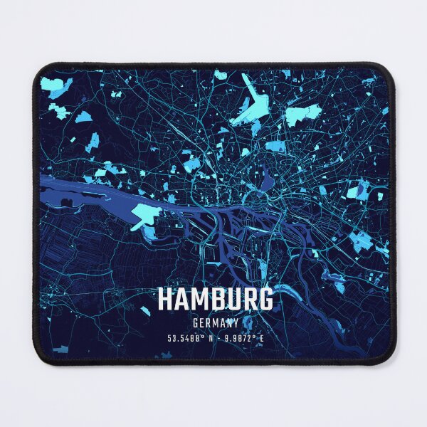 Item preview, Hamburg Midnight City Map designed and sold by HomeLivingCo.