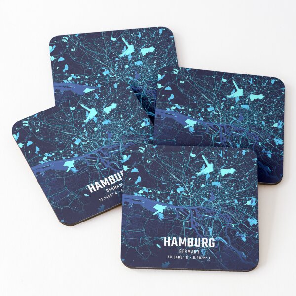 Item preview, Hamburg Midnight City Map designed and sold by HomeLivingCo.