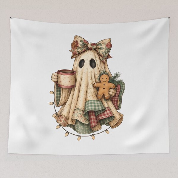 Item preview, Cute Ghost Christmas Patchwork designed and sold by stephenflashart.