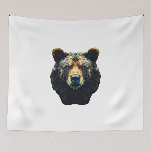 Item preview, Geometric Bear Head – Modern Polygon Animal Art designed and sold by AvanasShop.