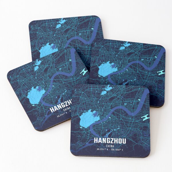 Item preview, Hangzhou Midnight City Map designed and sold by HomeLivingCo.
