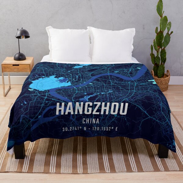 Item preview, Hangzhou Midnight City Map designed and sold by HomeLivingCo.