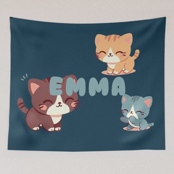 Item preview, Cute Cats and Name Emma – Kawaii Personalized Design designed and sold by karolinahinc.