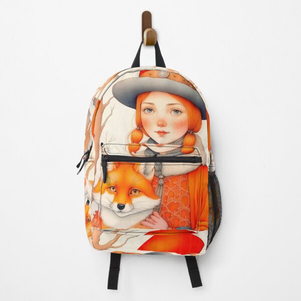 Item preview, Christmas Vintage Design In Scandinavian Style Girl With Fox designed and sold by LanaGustavsson.
