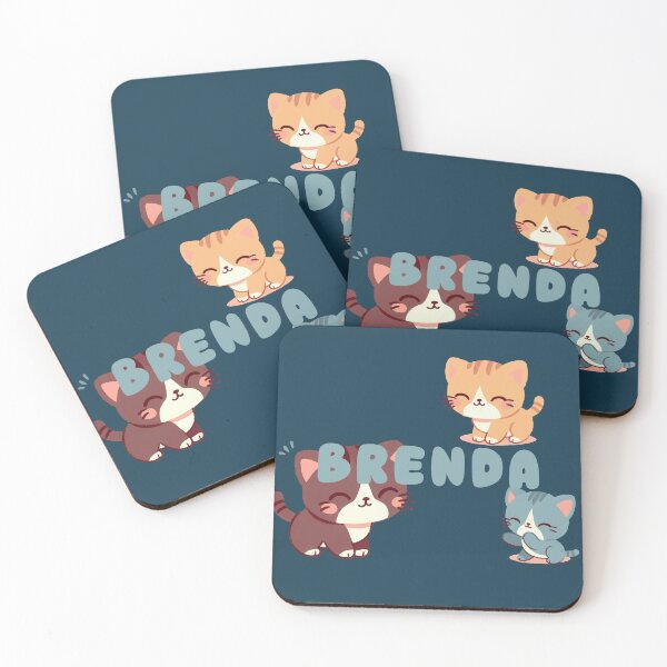 Item preview, Cute Cats and Name Brenda – Kawaii Personalized Design designed and sold by karolinahinc.