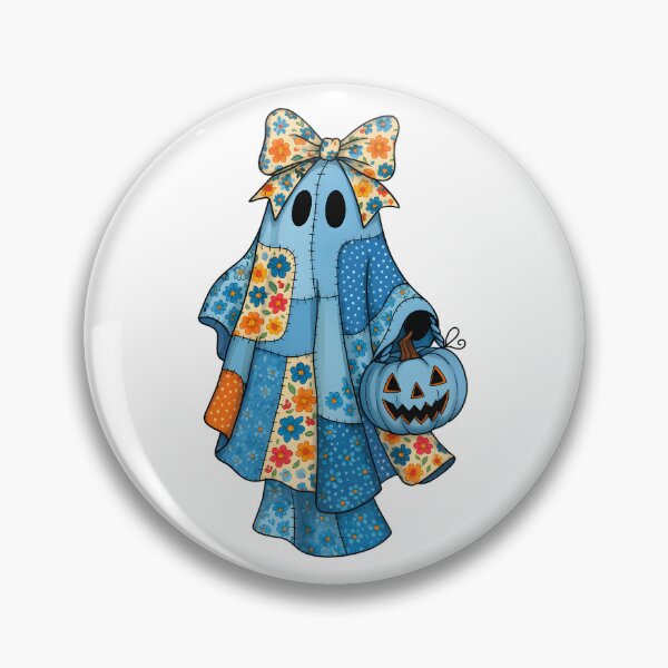 Item preview, retro halloween blue denim ghost designed and sold by stephenflashart.