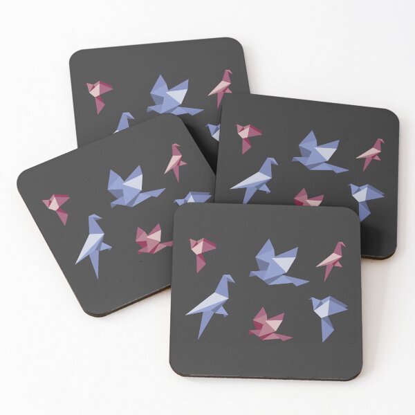 Item preview, Duo-Tone Origami Birds Collection - Blue and Brown Minimalist Art designed and sold by SKETCHYANDGRAPHIC.